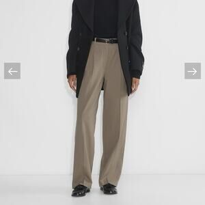 Aritzia Effortless Pants City Wool Taupe Size 6